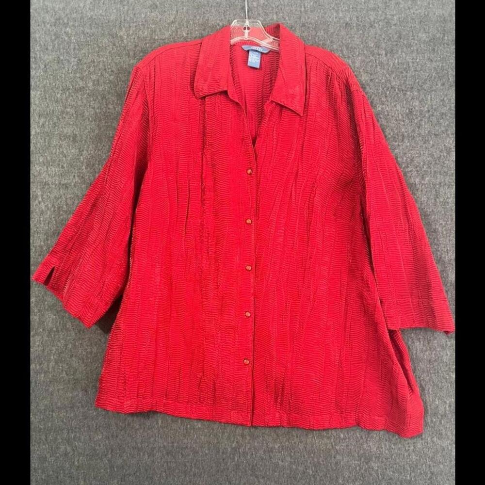 Napa Valley Red Button-Up Blouse - Size 3X